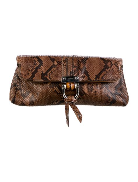 gucci brown python clutch|Gucci mini clutch.